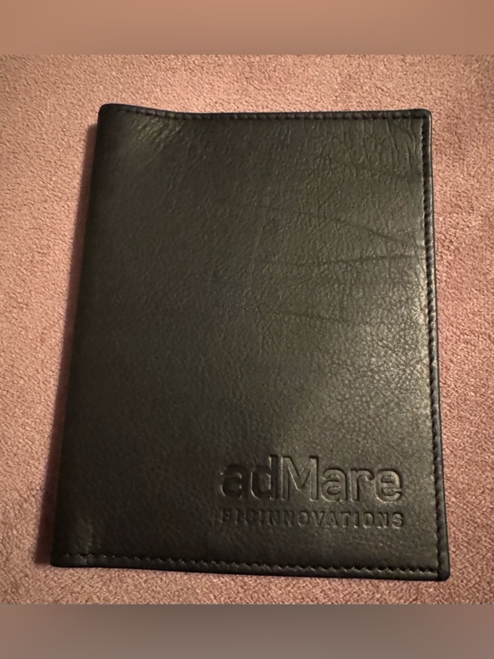 adMare Black Leather Passport Wallet NIB